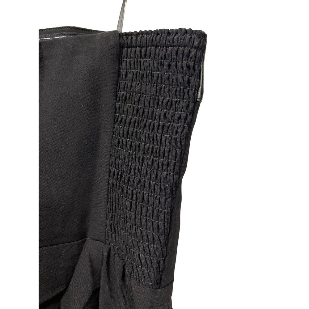Amanda Uprichard Faux Leather Trim Strapless Black Dress Medium NWT - Picture 8 of 10